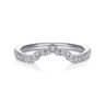 Curved Wedding Ring in 14k White Gold with Round Natural Diamond at Gabriel & Co.