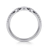 Curved Wedding Ring in 14k White Gold with Round Natural Diamond at Gabriel & Co.