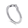 Curved Wedding Ring in 14k White Gold with Round Natural Diamond at Gabriel & Co.
