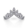 Curved Wedding Ring in 14k White Gold with Round Natural Diamond at Gabriel & Co.