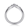 Curved Wedding Ring in 14k White Gold with Round Natural Diamond at Gabriel & Co.