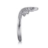 Curved Wedding Ring in 14k White Gold with Round Natural Diamond at Gabriel & Co.