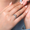 Curved Wedding Ring in 14k White Gold with Round Natural Diamond at Gabriel & Co.