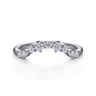 Curved Wedding Ring in 14k White Gold with Round Natural Diamond at Gabriel & Co.