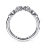Curved Wedding Ring in 14k White Gold with Round Natural Diamond at Gabriel & Co.