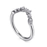 Curved Wedding Ring in 14k White Gold with Round Natural Diamond at Gabriel & Co.
