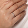 Curved Wedding Ring in 14k White Gold with Round Natural Diamond at Gabriel & Co.
