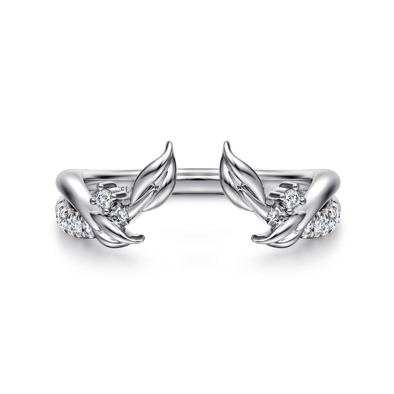 Open Ring Wedding Ring in 14k White Gold with Round Natural Diamond at Gabriel & Co. - Shot 1