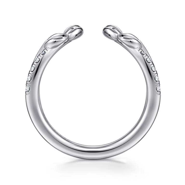 Open Ring Wedding Ring in 14k White Gold with Round Natural Diamond at Gabriel & Co. - Shot 2