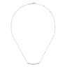 14K White Gold Curved Geometric Diamond Bar Necklace - 0.08 ct