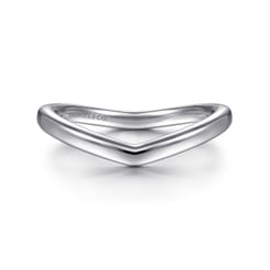 14K White Gold Curved Matching Wedding Band