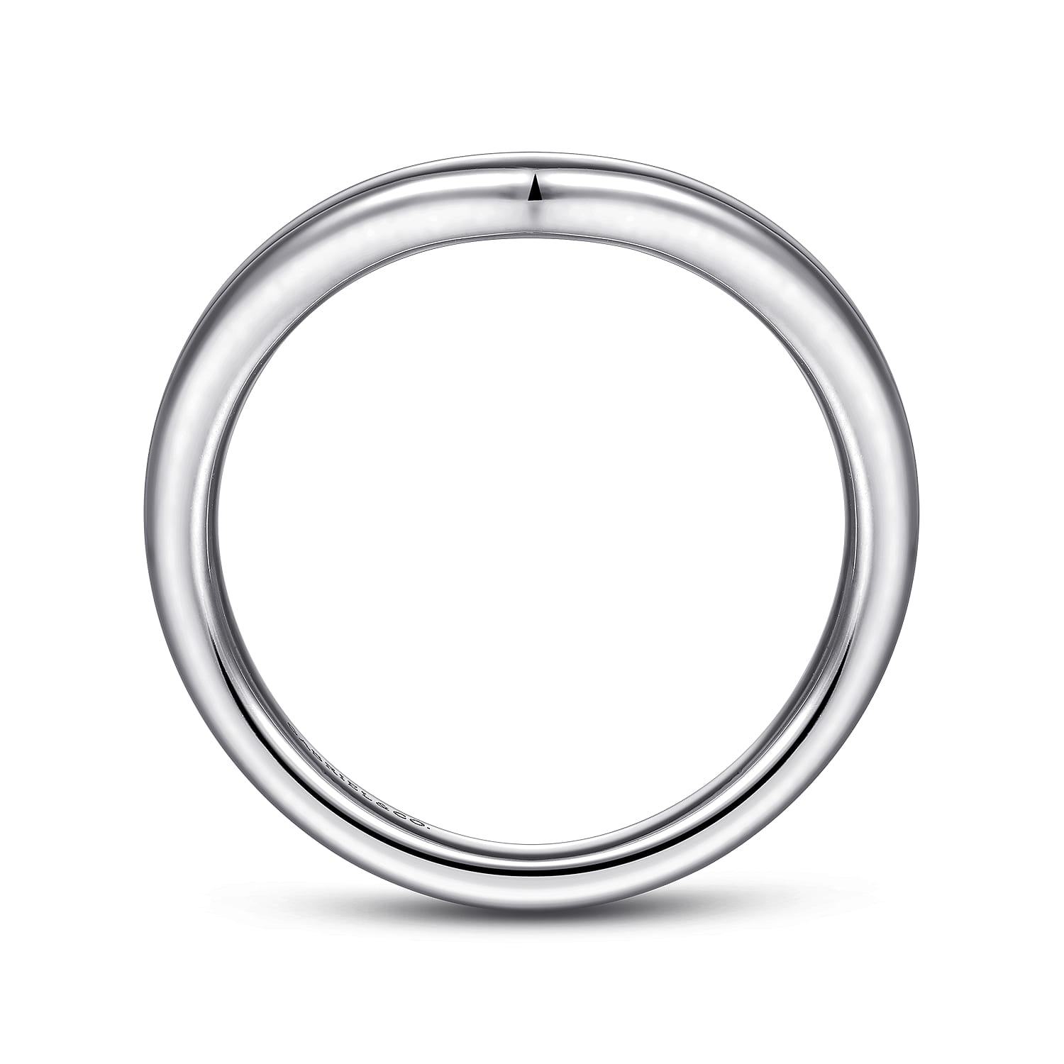 14K White Gold Curved Matching Wedding Band - Shot 2