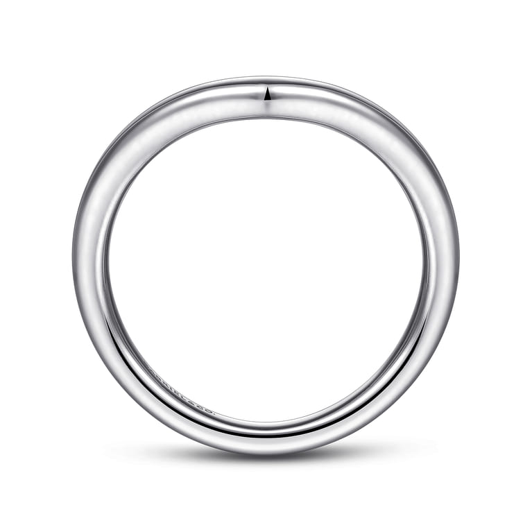 14K White Gold Curved Matching Wedding Band - Shot 2