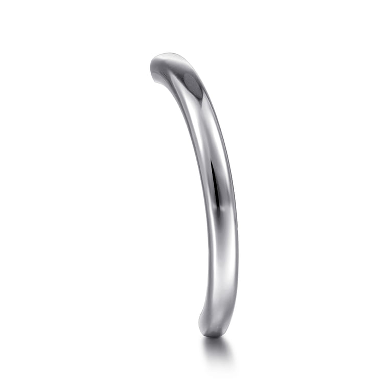 14K White Gold Curved Matching Wedding Band - Shot 4