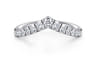 Curved Wedding Ring in 14k White Gold with Round Natural Diamond at Gabriel & Co.