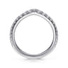 Curved Wedding Ring in 14k White Gold with Round Natural Diamond at Gabriel & Co.