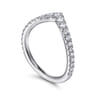 Curved Wedding Ring in 14k White Gold with Round Natural Diamond at Gabriel & Co.