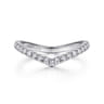 Curved Wedding Ring in 14k White Gold with Round Natural Diamond at Gabriel & Co.