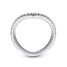 Curved Wedding Ring in 14k White Gold with Round Natural Diamond at Gabriel & Co.