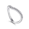 Curved Wedding Ring in 14k White Gold with Round Natural Diamond at Gabriel & Co.