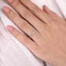 Curved Wedding Ring in 14k White Gold with Round Natural Diamond at Gabriel & Co.