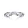 Curved Wedding Ring in 14k White Gold with Round Natural Diamond at Gabriel & Co.