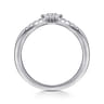 Curved Wedding Ring in 14k White Gold with Round Natural Diamond at Gabriel & Co.