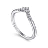 Curved Wedding Ring in 14k White Gold with Round Natural Diamond at Gabriel & Co.