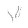 14K White Gold Curving Bar Ear Crawler Diamond Earrings - 0.25 ct