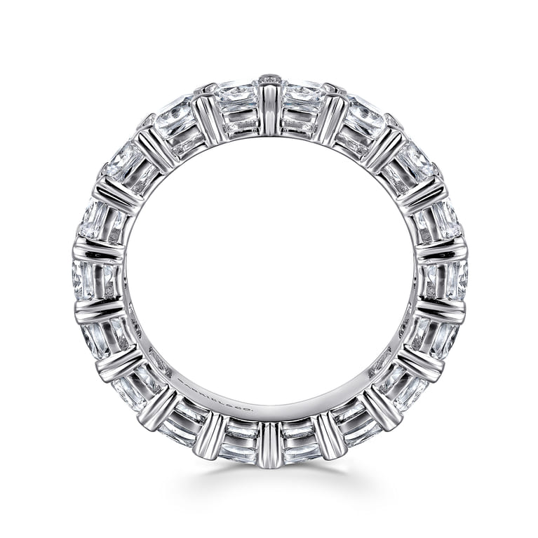 Eternity Band Wedding Ring in 14k White Gold with Cushion Cut Natural Diamond at Gabriel & Co. - Shot 2