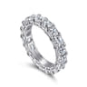 Eternity Band Wedding Ring in 14k White Gold with Cushion Cut Natural Diamond at Gabriel & Co.