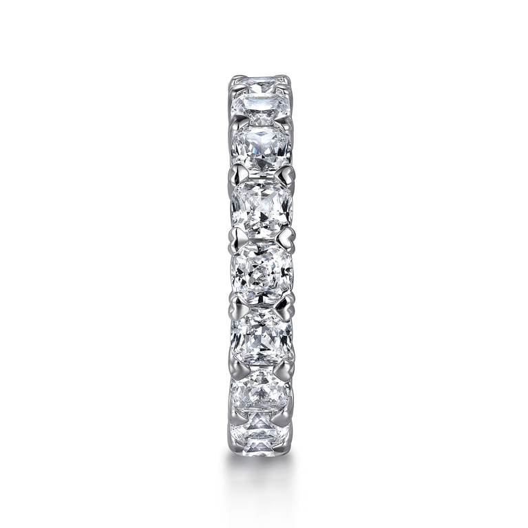 Eternity Band Wedding Ring in 14k White Gold with Cushion Cut Natural Diamond at Gabriel & Co. - Shot 4
