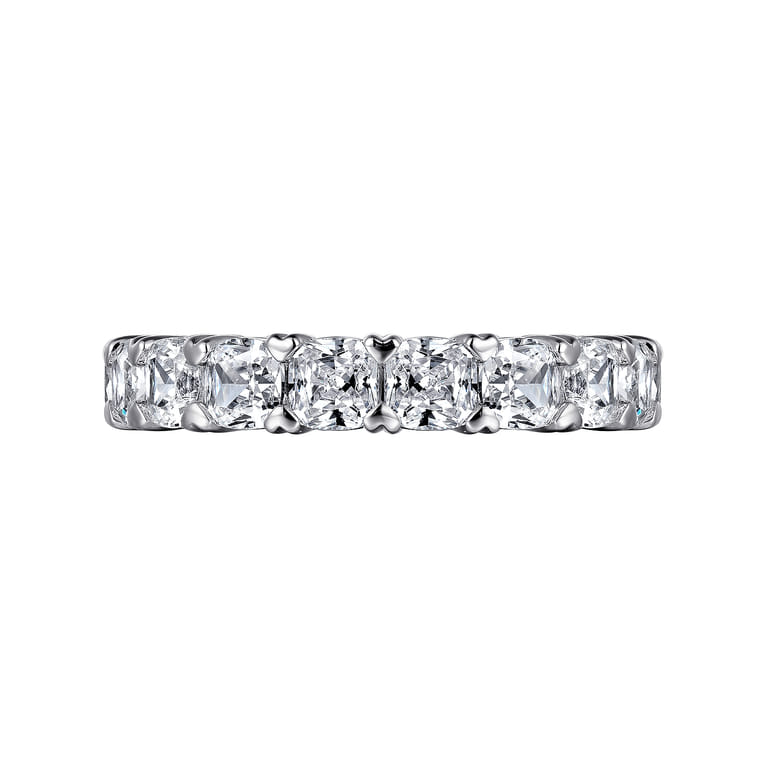 Eternity Band Wedding Ring in 14k White Gold with Cushion Cut Natural Diamond at Gabriel & Co. - Shot 6