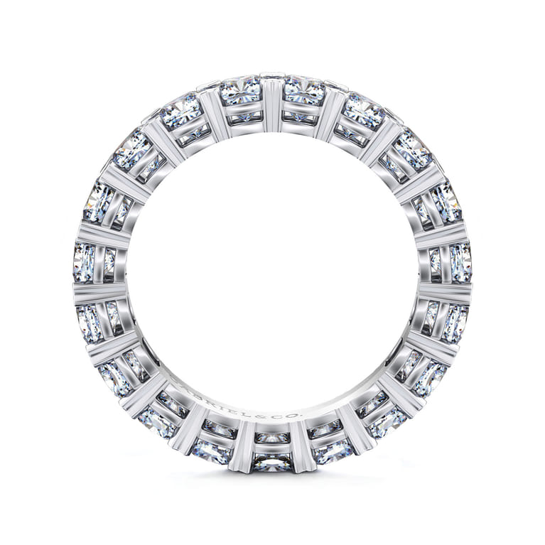Eternity Band Wedding Ring in 14k White Gold with Cushion Cut Natural Diamond at Gabriel & Co. - Shot 2