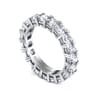 Eternity Band Wedding Ring in 14k White Gold with Cushion Cut Natural Diamond at Gabriel & Co.