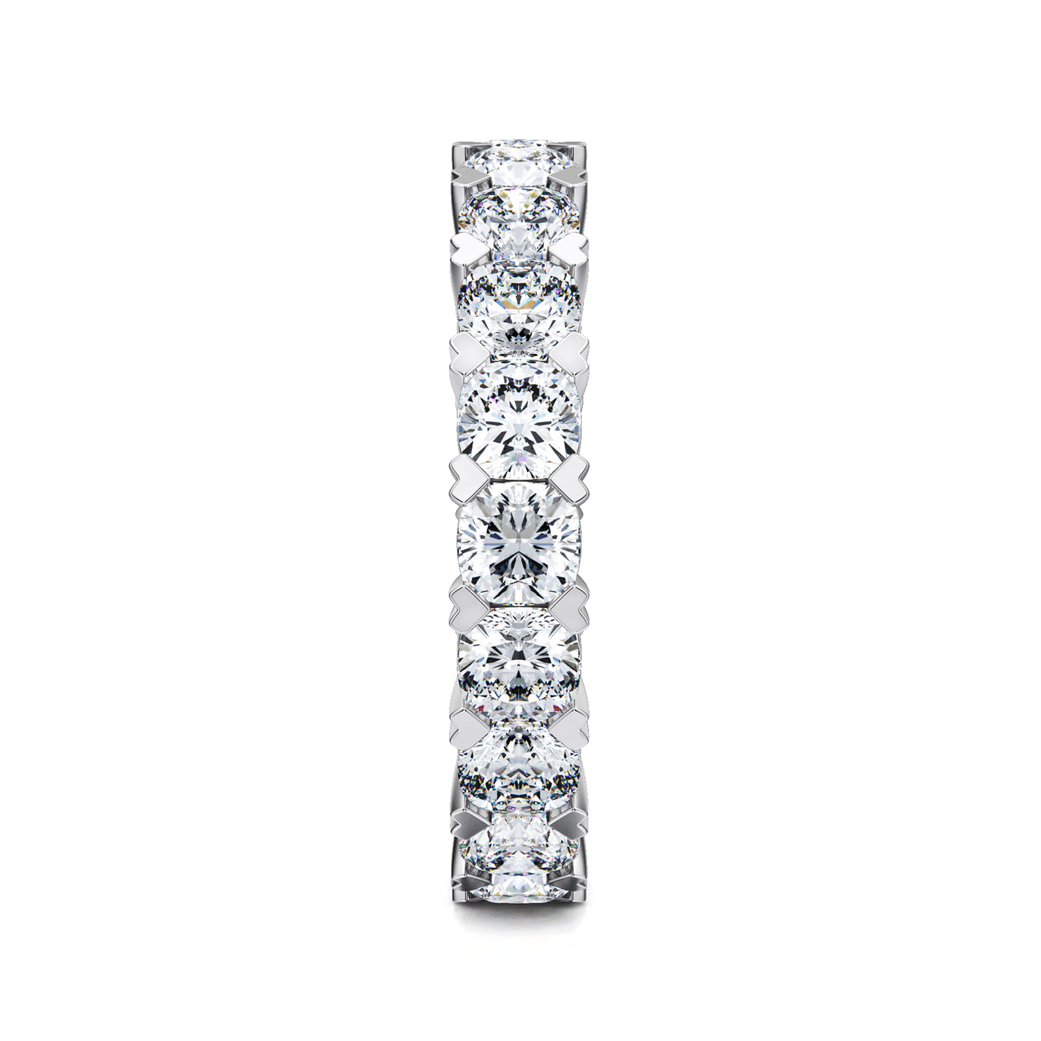 Eternity Band Wedding Ring in 14k White Gold with Cushion Cut Natural Diamond at Gabriel & Co. - Shot 4