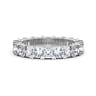 Eternity Band Wedding Ring in 14k White Gold with Cushion Cut Natural Diamond at Gabriel & Co.