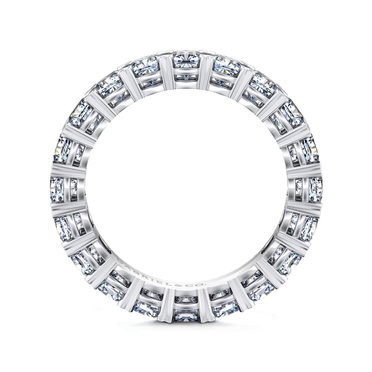 Eternity Band Wedding Ring in 14k White Gold with Cushion Cut Natural Diamond at Gabriel & Co. - Shot 2