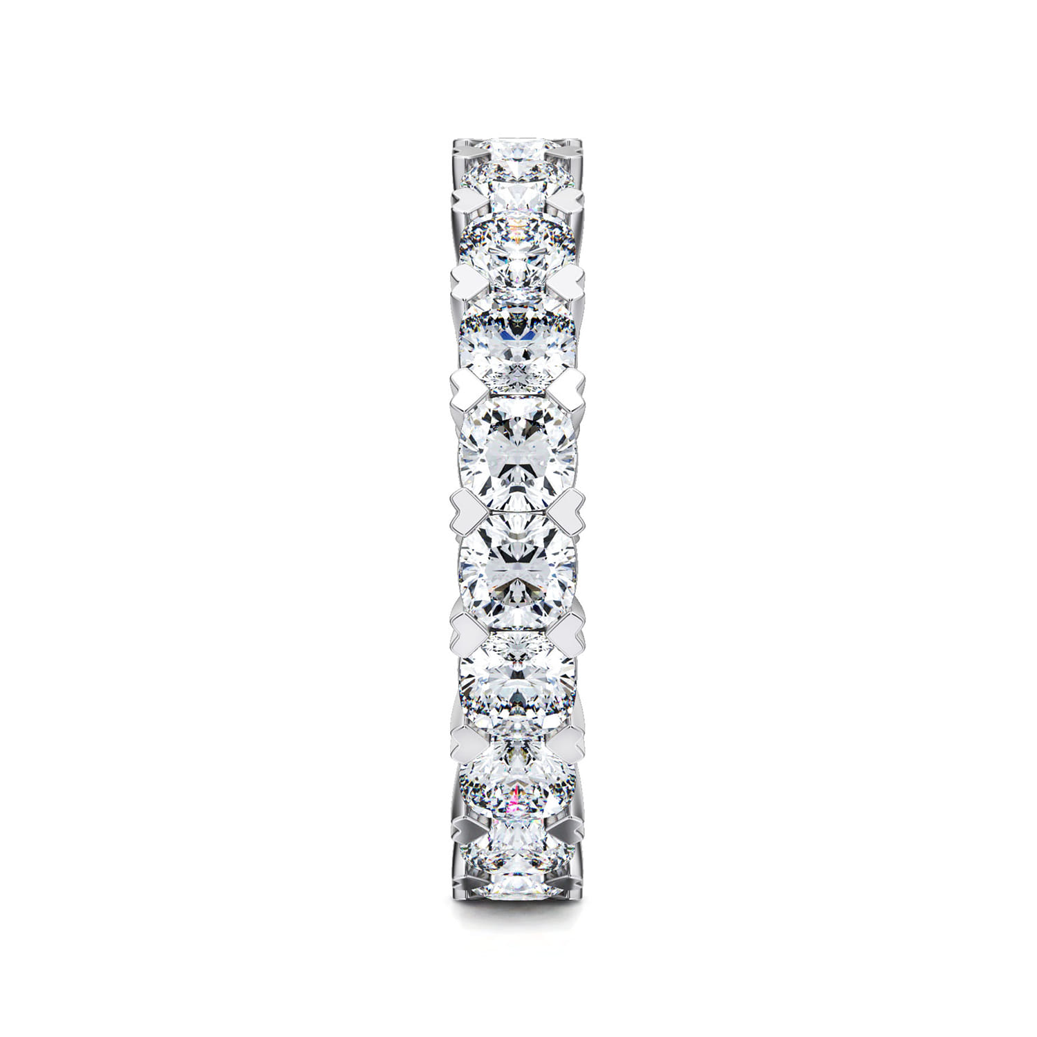 Eternity Band Wedding Ring in 14k White Gold with Cushion Cut Natural Diamond at Gabriel & Co. - Shot 4