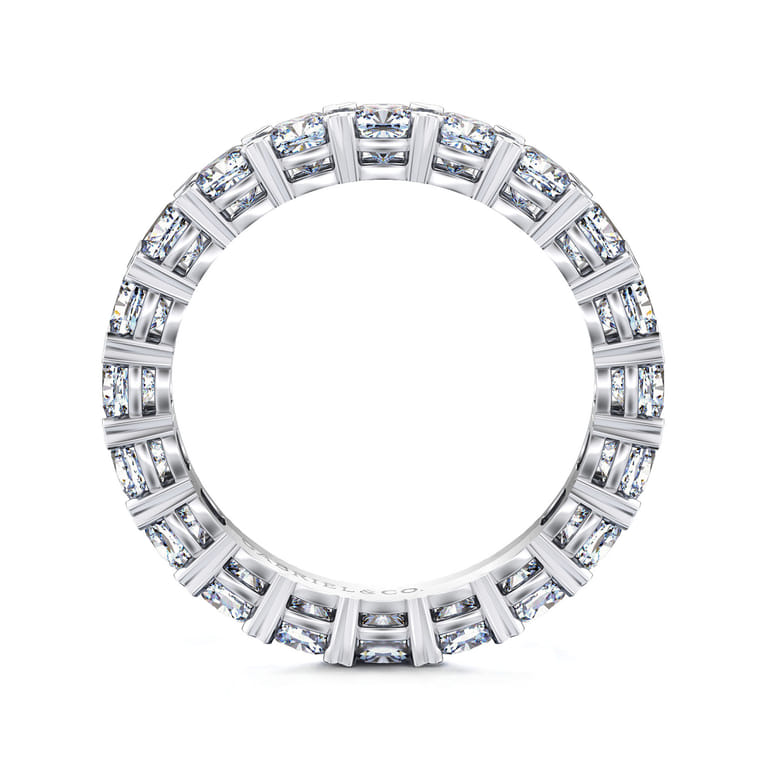 Eternity Band Wedding Ring in 14k White Gold with Cushion Cut Natural Diamond at Gabriel & Co. - Shot 2