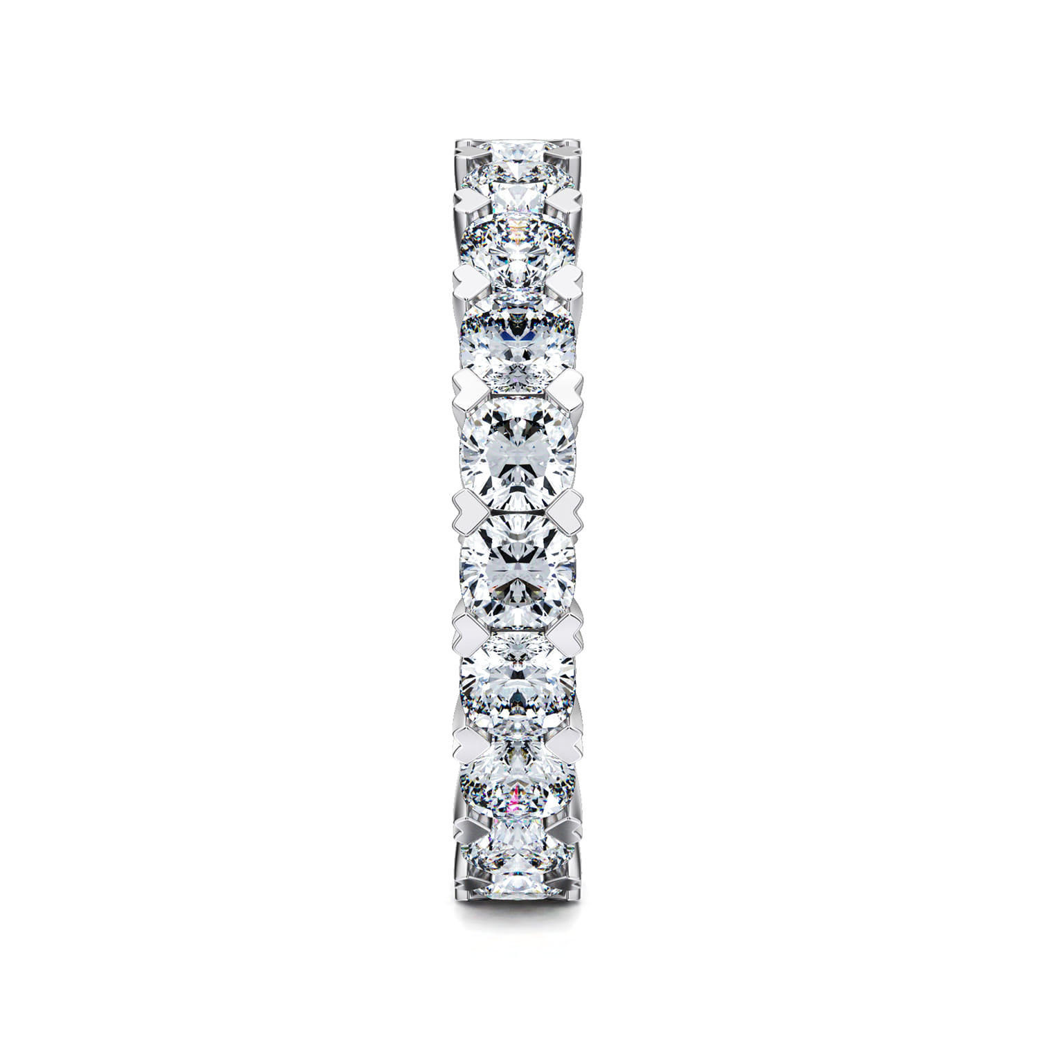 Eternity Band Wedding Ring in 14k White Gold with Cushion Cut Natural Diamond at Gabriel & Co. - Shot 4