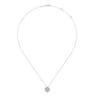14K White Gold Cushion Shape Diamond Pave Pendant Necklace - 0.75 ct