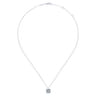 14K White Gold Cushion Shaped Diamond Cluster Pendant Necklace - 0.5 ct