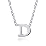 14K White Gold D Initial Necklace
