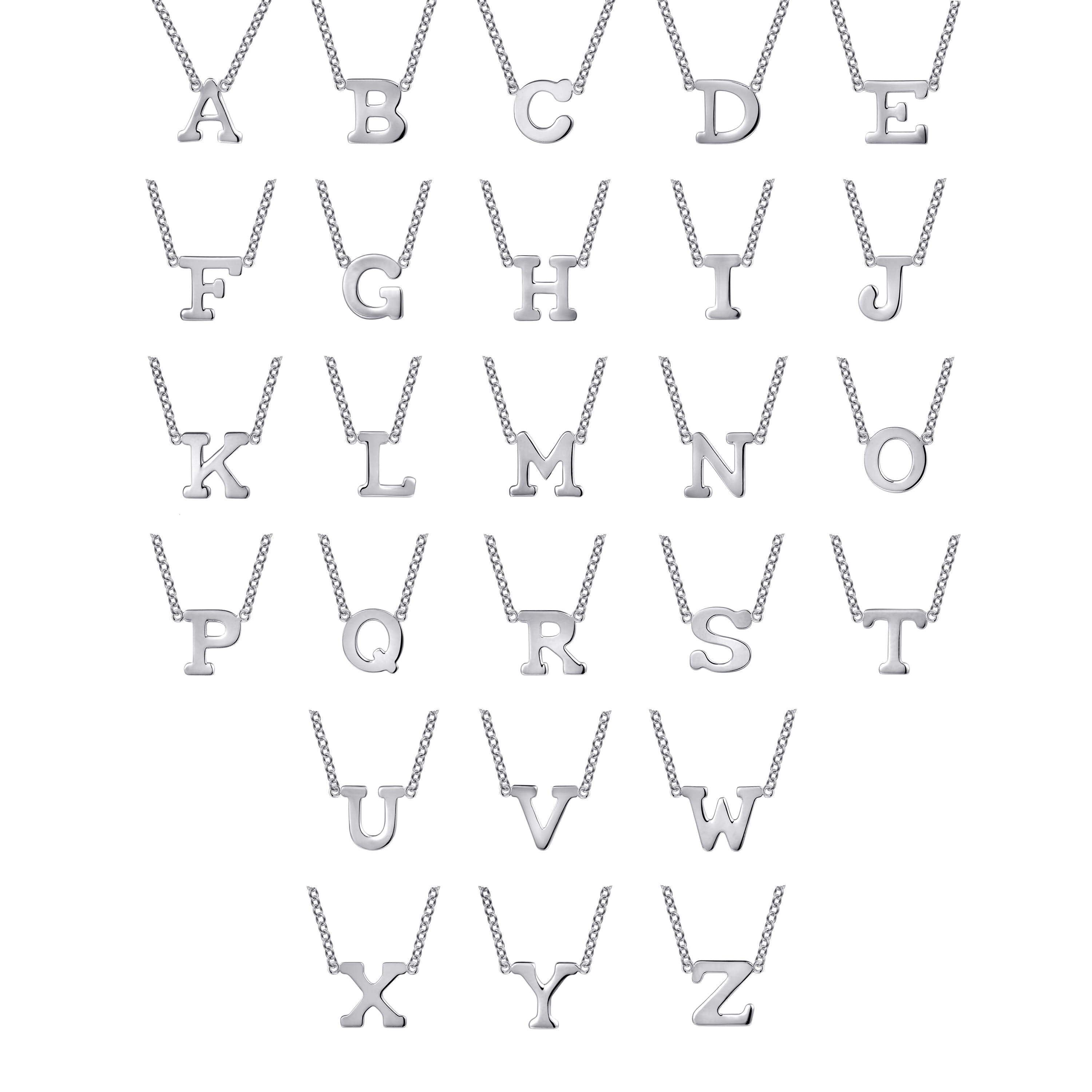 14K White Gold D Initial Necklace - Shot 3