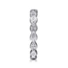 14K White Gold Delicate Leaf Diamond Stackable Ring - 0.09 ct