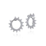 14K White Gold Diamond 15mm Bypass Hoop Earrings - 0.45 ct