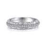 Fancy Wedding Ring in 14k White Gold with Round Natural Diamond at Gabriel & Co.