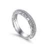 Fancy Wedding Ring in 14k White Gold with Round Natural Diamond at Gabriel & Co.