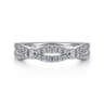 Fancy Wedding Ring in 14k White Gold with Round Natural Diamond at Gabriel & Co.